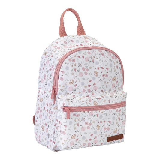 Little Dutch Rucksack Kinderrucksack mit Brustgurt für Kinder Kindergarten geblümt Reh rosa- Fairy Garden