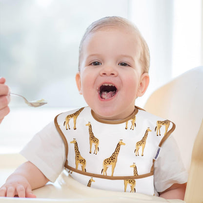 Soarwg Kids Baby Lätzchen Set 5 Stk. Kleinkind Fütterlätzchen mit Auffangschale, Klettverschluss Superleicht Wasserdicht Waschbar Schmutzabweisend