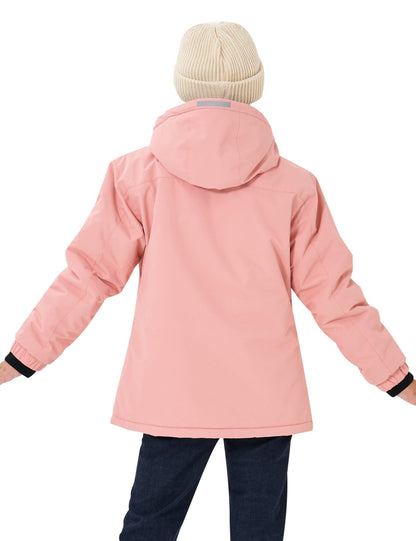 MoFiz Girls' Winter Jacket, Ski Jacket, Children's Softshell Jacket, Fleece Lining, Windproof, Outdoor Jacket with Hood