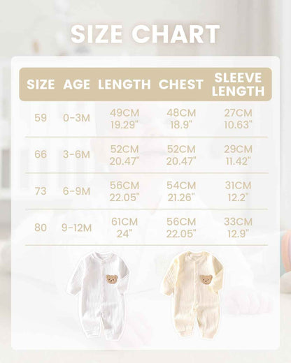 WYTbaby Baby Strampler Neugeborene Baumwolle Jumpsuit 2er-Pack Langarm Einteiligen Overall Kleidung für Baby Junge und Mädchen 0-12 Monate