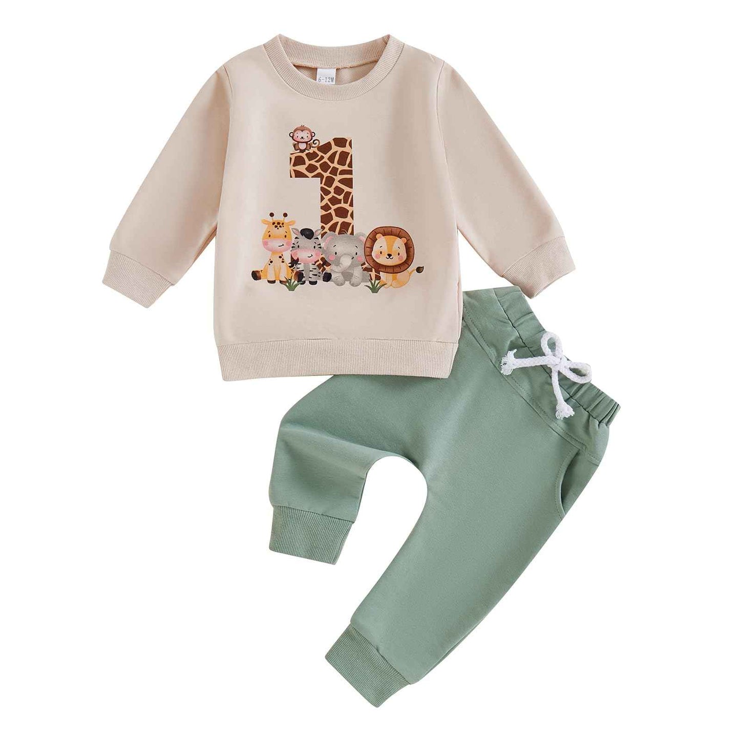Geagodelia 1st Year Birthday Outfit Baby Boy Clothing Set Long Sleeve Sweatshirt and Trousers Clothing Sets for Boys