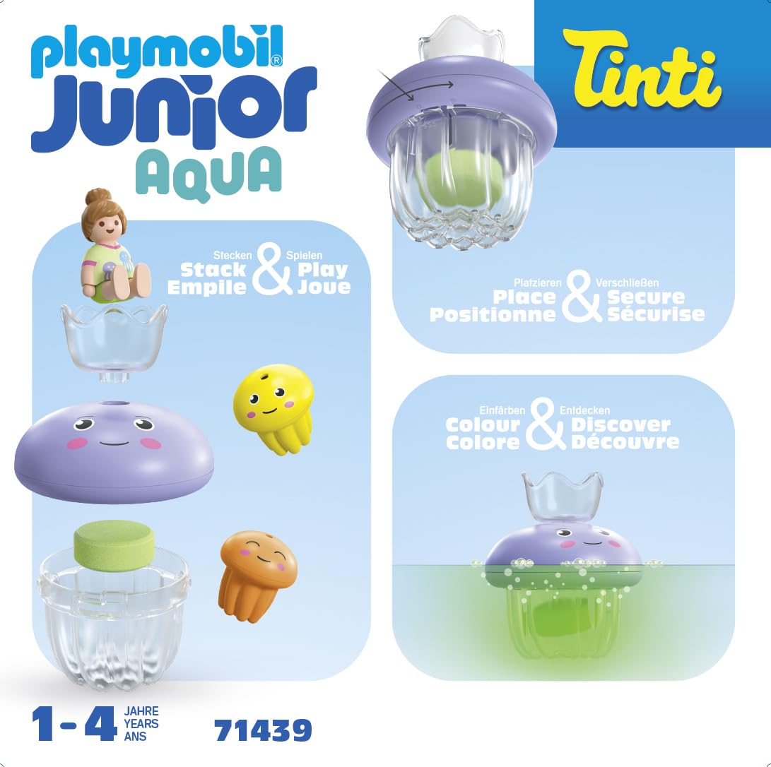 PLAYMOBIL Junior Aqua 71687 Bath Island with Water Slide Sustainable Toy for Children from 1 Year