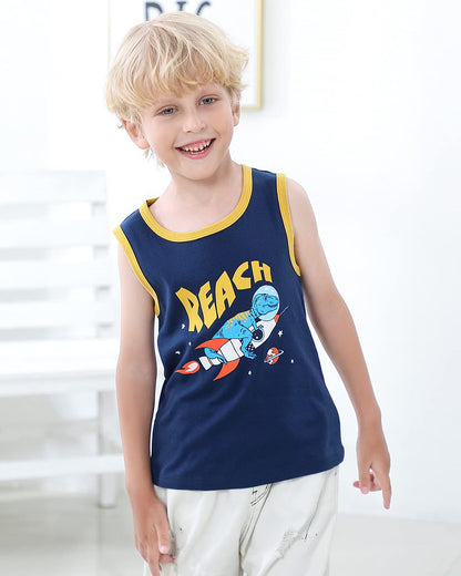 Adorel Jungen Unterhemden Baumwolle Ärmellos Tank Top Unterwäsche 3er-Pack