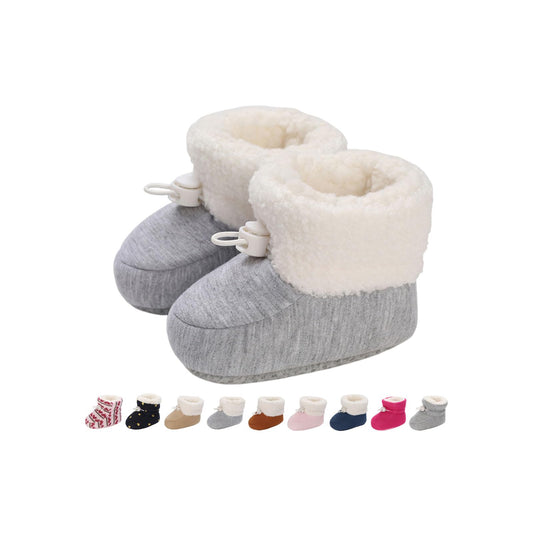 Baby Winter Shoes Warm Baby Shoes Winter Non-Slip Adjustable Newborn Snow Shoes First Walking Shoes Lined Thermal Fleece Crawling Shoes Slippers Winter Boots 0-18 Months
