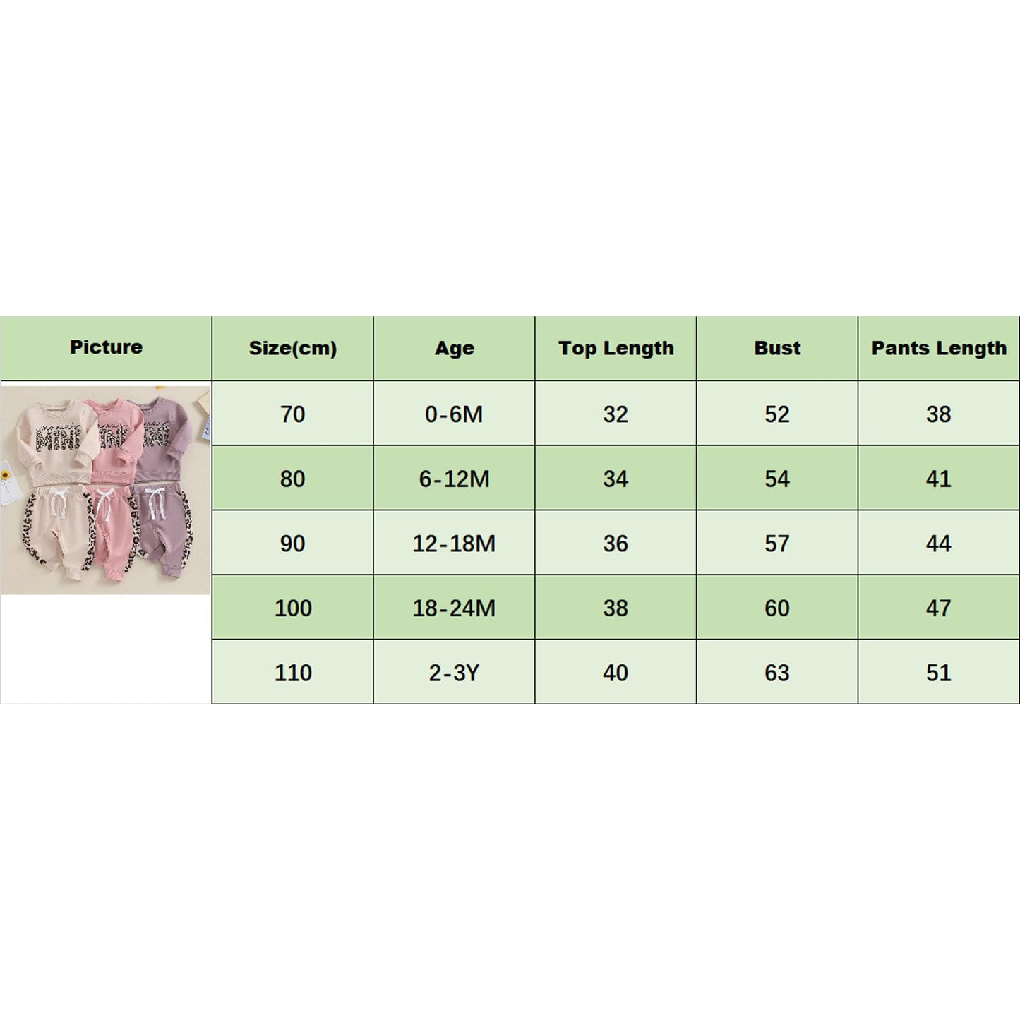 Geagodelia Baby Mädchen Kleidung Outfit Set Langarm Sweatshirt + Leopard Hose Neugeborenen Weiche Baby Set Mama’s Mini 2-teilig