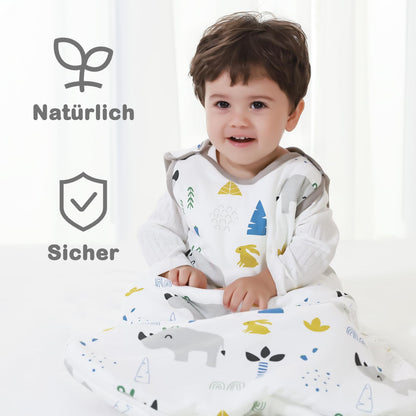 Baby Winter Sleeping Bag, Toddler Sleeping Bag, 2.5 Tog Sleeping Bag, 100% Cotton, Various Sizes from Newborn to 18 Months, All-Year-Round Sleeping Bag