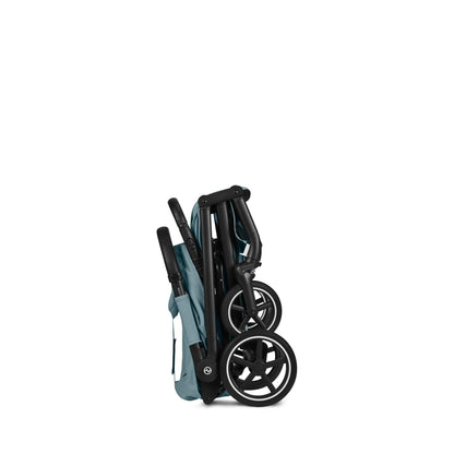 Cybex Gold Kinderwagen Beezy mit One-Pull Harness, Ab Geburt bis ca. 4 Jahre (max. 22 kg), Kompakt und ergonomisch, Magic Black (Schwarz mit schwarzem Rahmen)