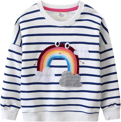 LitBud Mädchen Sweatshirts Einhorn Pullover für Kleinkind Kleidung Top Langarm Jumper Rundhals T Shirt Herbst Winter für Kinder Größe 1-7 Jahre