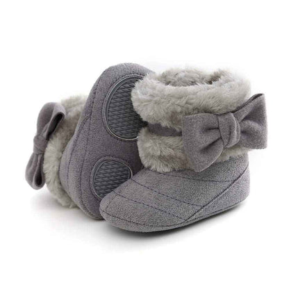 LACOFIA Baby Girls Soft Sole Winter Boots Toddler Warm Fleece Slippers Crawling Shoes