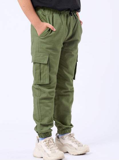NATUST Jungen Cargohose Kinder Freizeithose mit Elastischem Bund