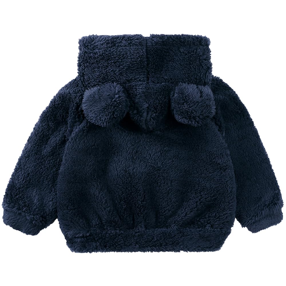 Gajaous Newborn Baby Girls Boys Fleece Hooded Jacket Zip Bear Coat Warm Winter Outwear
