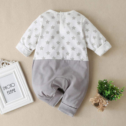 YEBIRAL Baby Mädchen Junge Langarm Strampler Neugeboren Elefanten Druckn Outfits Set Babykleidung Lustig Patchwork Spielanzug Baumwolle Strampelanzug für Frühling und Herbst Schlafanzug