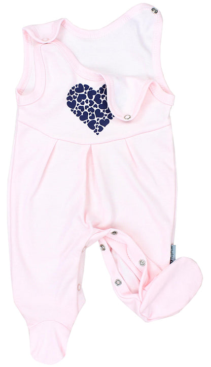 TupTam Baby Mädchen Strampler mit Fuß 3er Pack