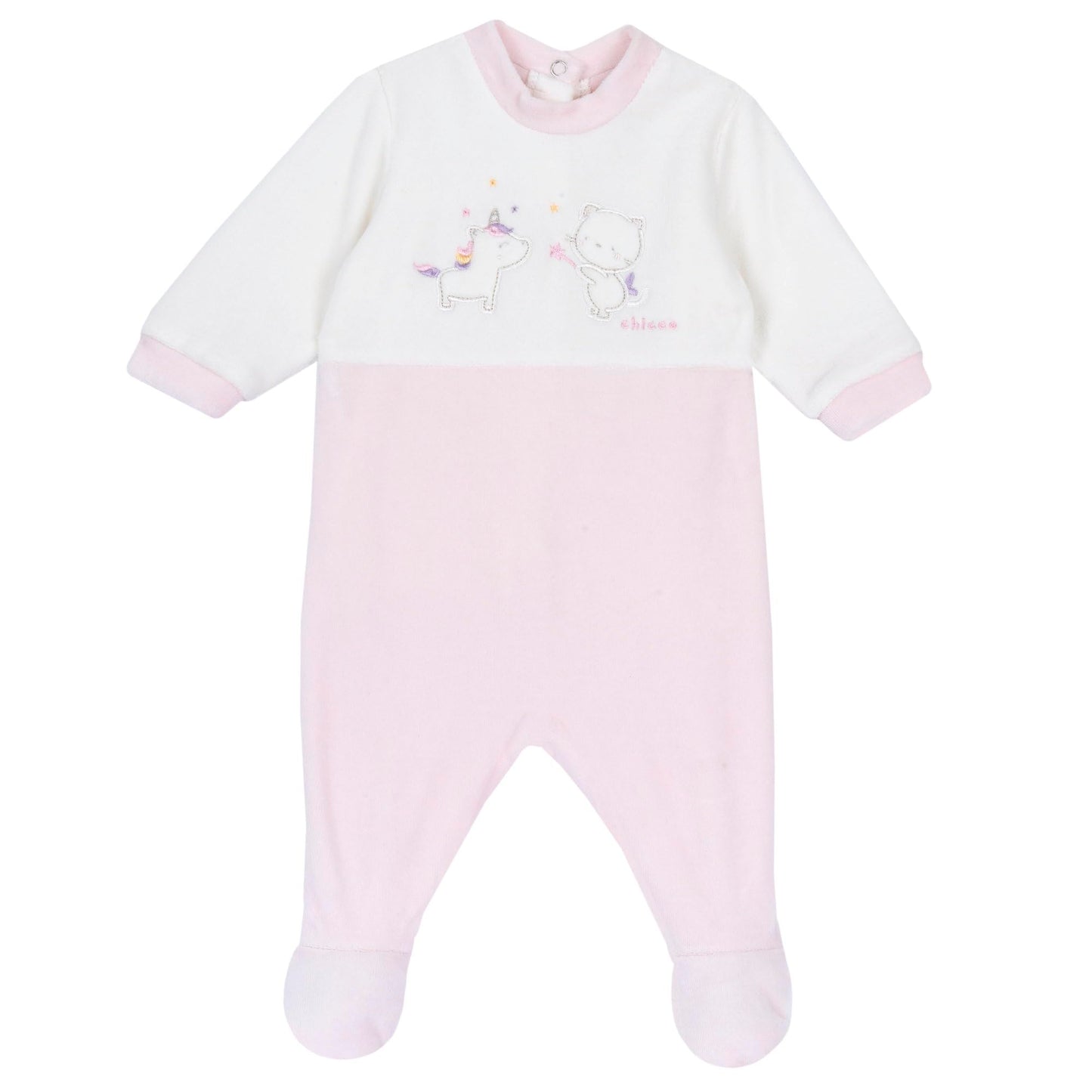 Chicco, Baby-Strampler für Jungen und Mädchen aus warmem und weichem Velours, mit praktischer Knopföffnung, ideal für den Winter, Babykleidung für 0-24 Monate, entworfen in Italien