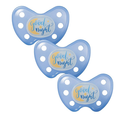 dentistar Night Silikon Schnuller 3er-Set - Größe 1 Schnuller 0-6 Monate - Glow in the Dark Nuckel mit Dentalstufe – BPA-frei – Made in Germany - Katze, Rosa - Meloni2