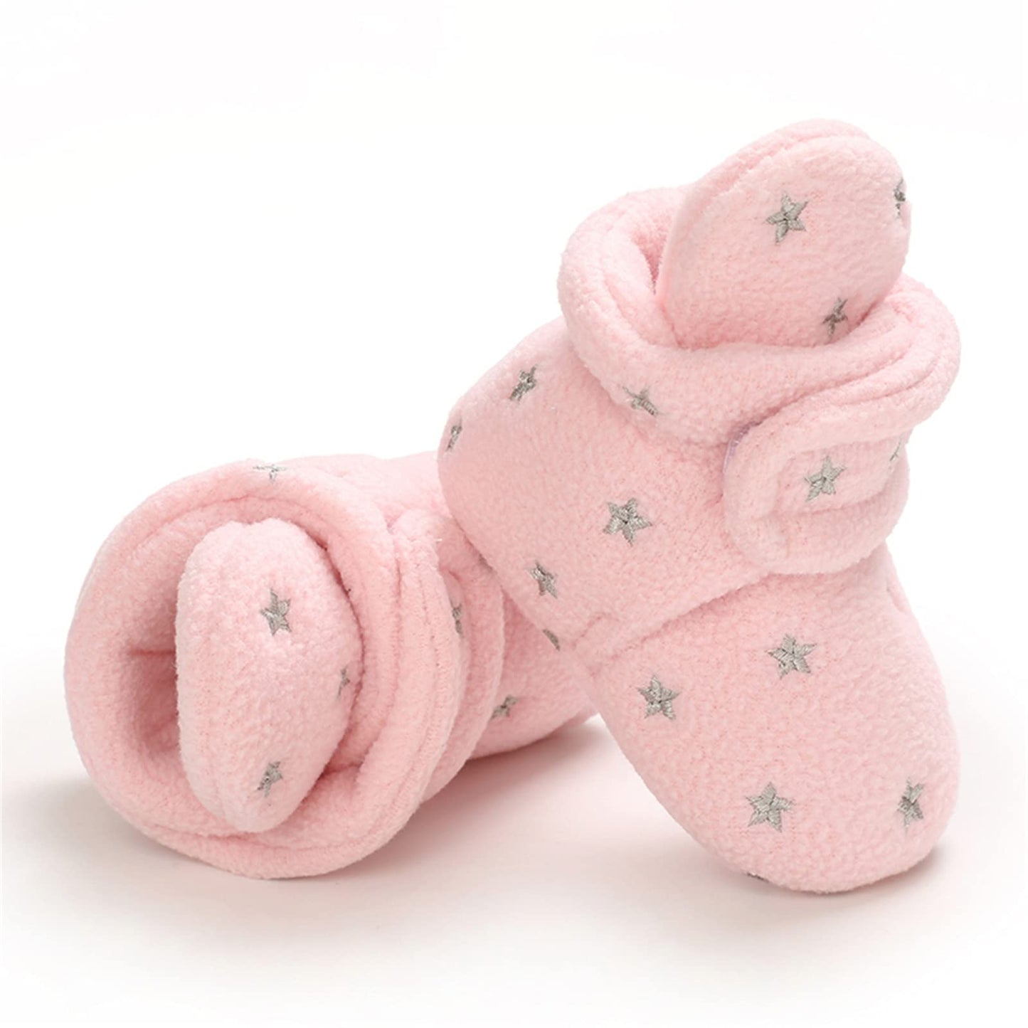 Newborn Warm Winter Booties, Organic Cotton Lining and Non-Slip Stripes, Booties, Sock Shoes for Winter with Soft Sole, Crawling Shoes, Size 0 - 18 Months, Baby Boys and Girls, Prewalker and Toddler Shoes