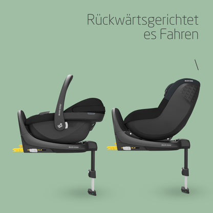 Maxi-Cosi Pebble i-Size, Babyschale, 0–15 Monate, 0–13 kg, 40–83 cm, leichter i-Size Kindersitz, Click&Go-Installation, G-CELL Seitenaufprallschutz, Sitzverkleinerer, Tonal Black