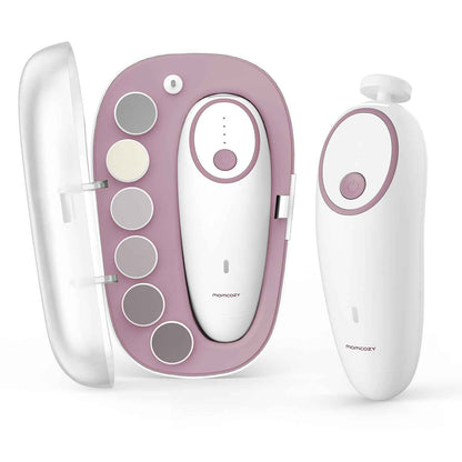 Baby Nagelfeile Elektrisch, Sanfter Baby Nageltrimmer Elektrisch Wiederaufladbar, Baby Nagelknipser Elektrisch, 7 Schleifkopf Ersatzpads