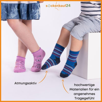 10 Paar Kinder Socken Jungen & Mädchen Baumwolle Kindersocken