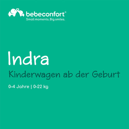Bebeconfort Indra Stroller, 0-4 Years (22 kg), Quick Automatic Folding Pushchair, Integral Suspension, Small Folding, Flat Reclining Position, Car Seat Compatible, Mineral Graphite