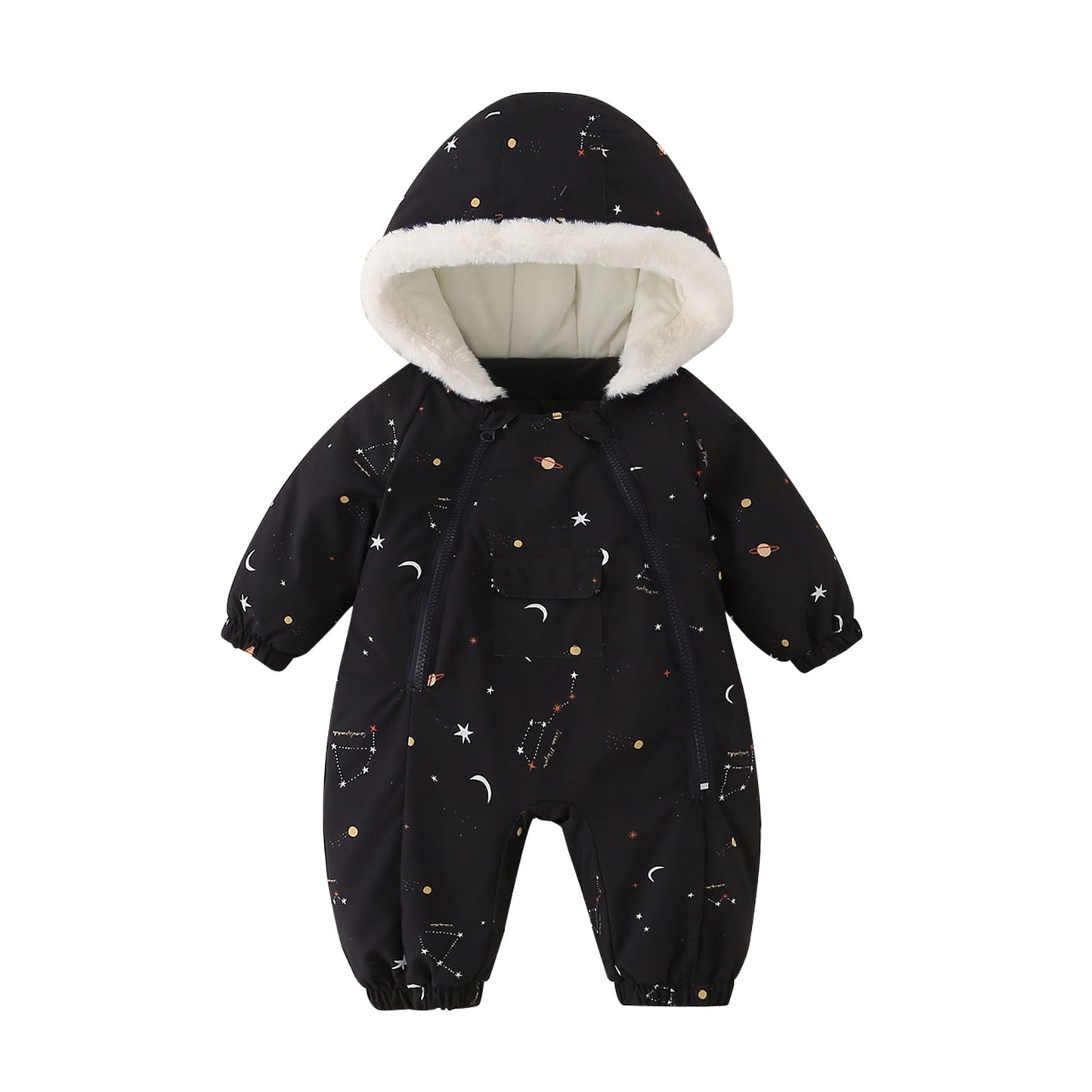 JiAmy Baby Snowsuit, Baby Boys Girls Winter Jumpsuit Romper Newborn Snow Overall for 0-24 Months