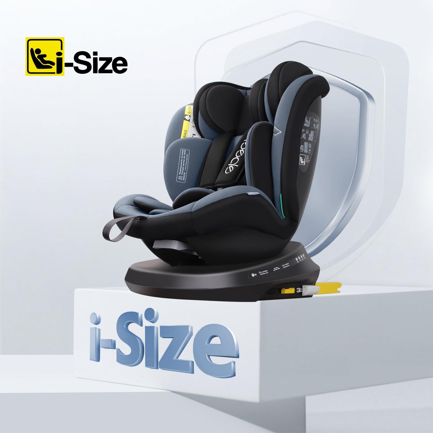 Reecle 360 Drehbar i-Size Kindersitz mit ISOFIX 40-150 cm (0-36 kg) Reboarder, ab Geburt -12 Jahre, ECE R129 - Meloni2
