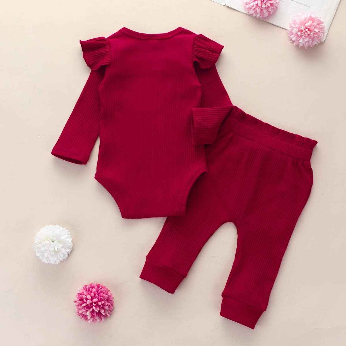 Geagodelia T-45461 Baby Girl Clothing Set, Soft Newborn Outfit with Long-Sleeved Bodysuit Romper, Trousers and Headband / Hat