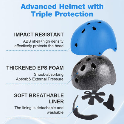 Flintronic Children's Bicycle Helmet, Children's Helmet, Bicycle Helmet for Children, Adjustable Skateboard Helmet for Bicycle, Skateboard, Scooter, Skating, Scooter, BMX for 2-13 Years