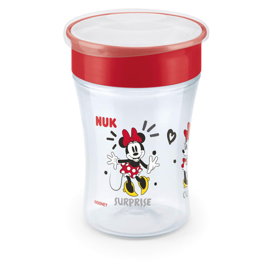 NUK Magic Cup Trinklernbecher | 8+ Monate | 230 ml | auslaufsicherer 360°-Trinkrand | rote Krabbe