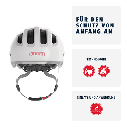 ABUS Kinderhelm Smiley 3.0 ACE LED - Fahrradhelm mit Licht