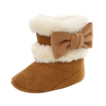 Baby Winter Warm Snow Boots Newborn Baby Girls Boys Soft Sole Buttons Fleece Boots Infant Toddler First Walker Shoes