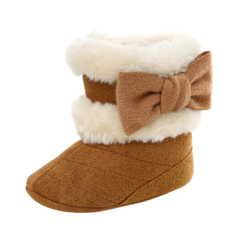 Baby Winter Warm Snow Boots Newborn Baby Girls Boys Soft Sole Buttons Fleece Boots Infant Toddler First Walker Shoes