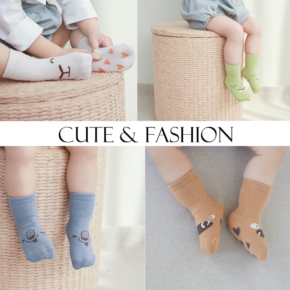 Rutschfeste Socken für Baby Mädchen Jungen 5 Paar Kinder Anti Rutsch Socken Sportsocken Stoppersocken