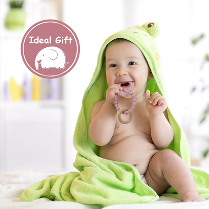 Vicloon Beißring für Babys, Beißring Spielzeug aus Silikon und Holzringe, Baby Zahnungshilfe BPA-frei, Schmerzlindernde Zahnen Nursing Zubehör für ab 3 Monaten Babys(Wal Blau)