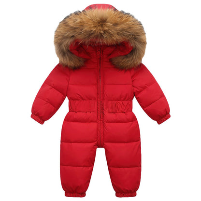 amropi Baby Girls' Snowsuit with Hood Romper Puffer Down Winter Warm Jumpsuit for 0-5 Years