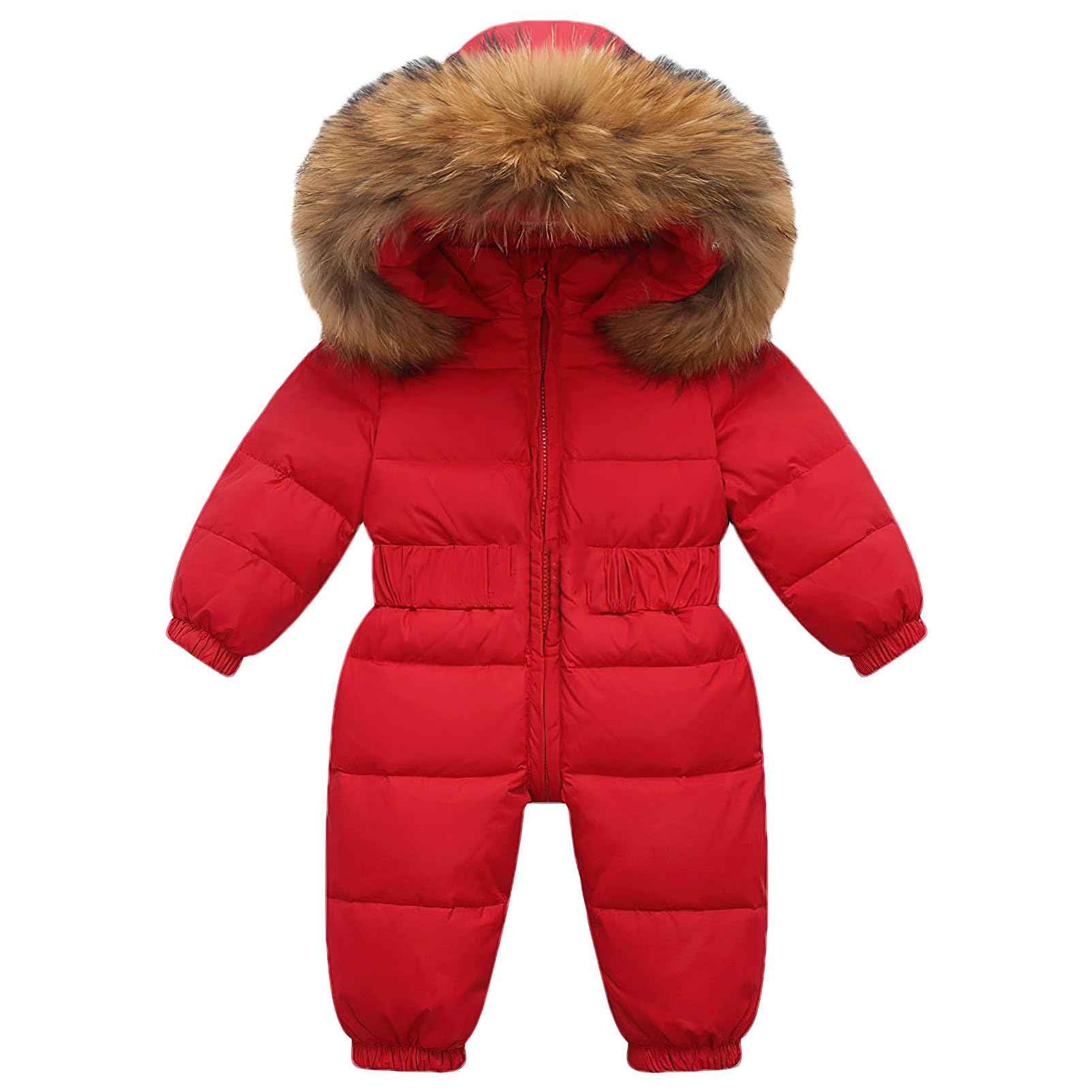 amropi Baby Girls' Snowsuit with Hood Romper Puffer Down Winter Warm Jumpsuit for 0-5 Years