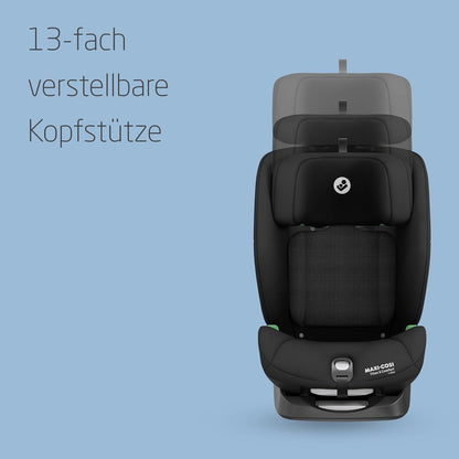 Maxi-Cosi Titan S Comfort i-Size, atmungsaktive Komfortstoffe, mitwachsender Kindersitz, 15 Monate–12 Jahre (76–150 cm), ISOFIX Kindersitz Auto, 5 Sitzposition & 13 Kopfstützenstufen, Authentic Black - Meloni2