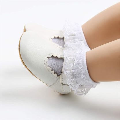 RVROVIC Baby Mädchen Mokassins Prinzessin Mary Jane Flache Kleider Schuhe Premium Leichte Weiche Sohle Krippe Schuhe Kleinkind Schuhe