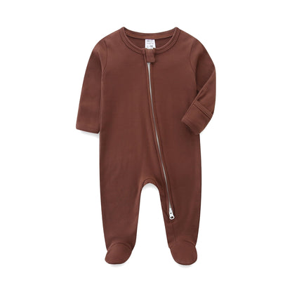 Baby Schlafanzug, Baby Strampler, Neugeborene Strampler Doppelreißverschluss, Baumwolle Langarm Schlafanzug Neugeborene, Schlafstrampler Pyjam Kleidung für Junge Mädchen 0-3 Monate