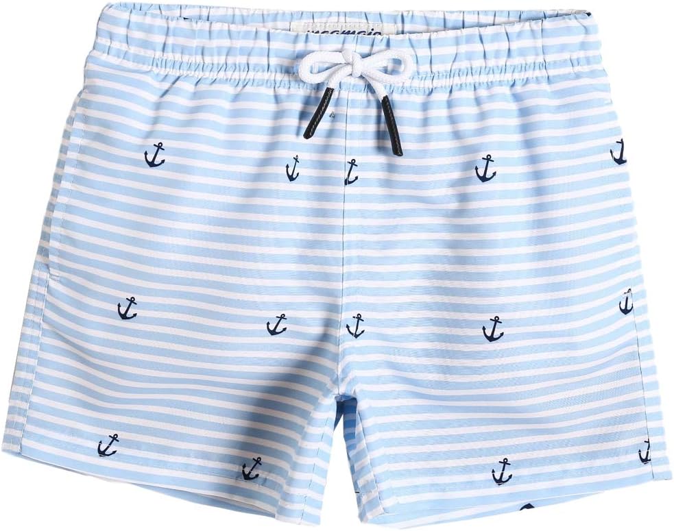 MaaMgic Boys’ Small Swimming Shorts, Quick-Drying Board Shorts with Mesh Lining, Pockets and Adjustable Drawstring
