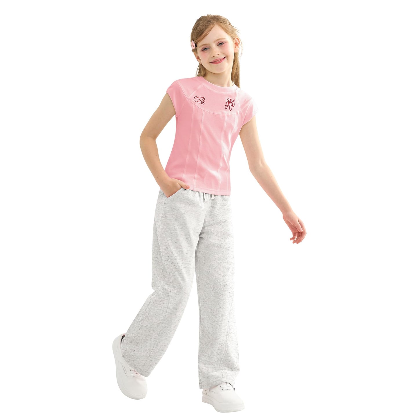 Rolanko Mädchen-Jogginghose mit Elastischem Bund, Lockere Passform, Sport-Jogginghose für Kinder, Lässiger Komfort