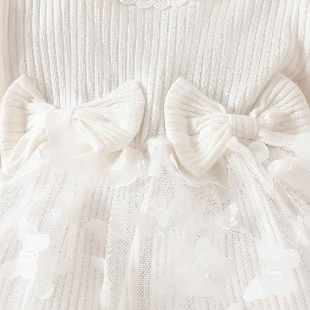 Baby Girl Dress Long Sleeve Newborn Baby Clothing Ruffle Tulle Dress Princess Tutu Skirt for 6 Months - 3 Years