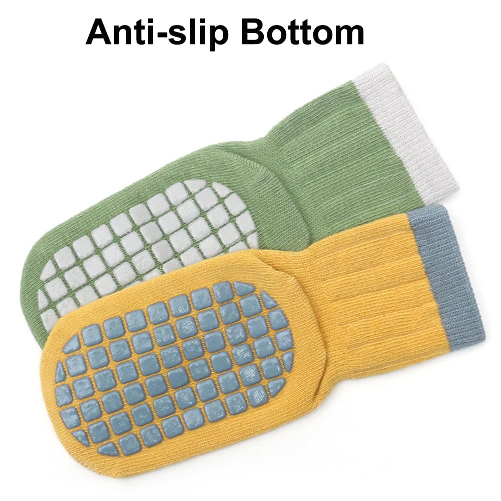 Rutschfeste Socken für Baby Mädchen Jungen 5 Paar Kinder Anti Rutsch Socken Sportsocken Stoppersocken