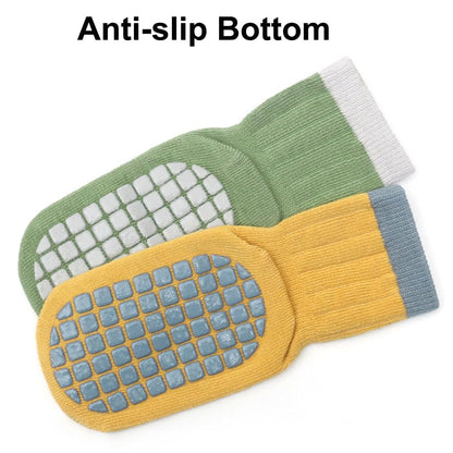 Rutschfeste Socken für Baby Mädchen Jungen 5 Paar Kinder Anti Rutsch Socken Sportsocken Stoppersocken