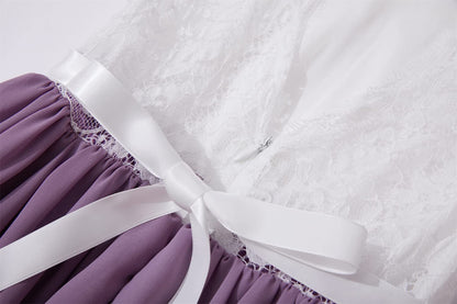 Beganly Mädchen Festtagskleider Spitze V-Rücken Kleid ärmellos Flauschig Tüll Prinzessin Partykleid Blumenmädchen Kleider