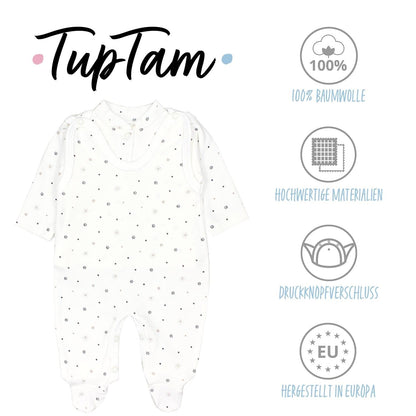TupTam Baby Mädchen Jungen Strampler mit Langarmshirt Aufdruck Spruch 2 teilig