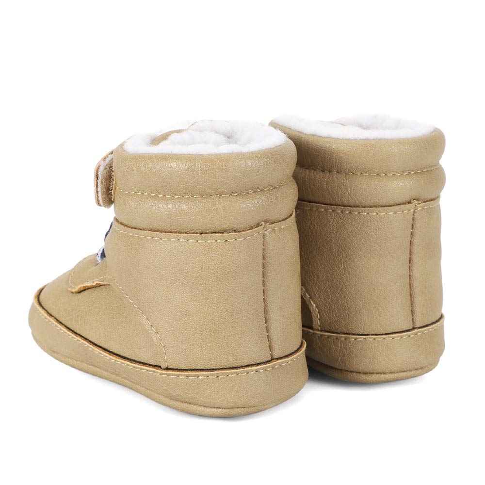 LACOFIA Baby Boys Cowboy Winter Boots Toddler Non-Slip Laces Snow Boots