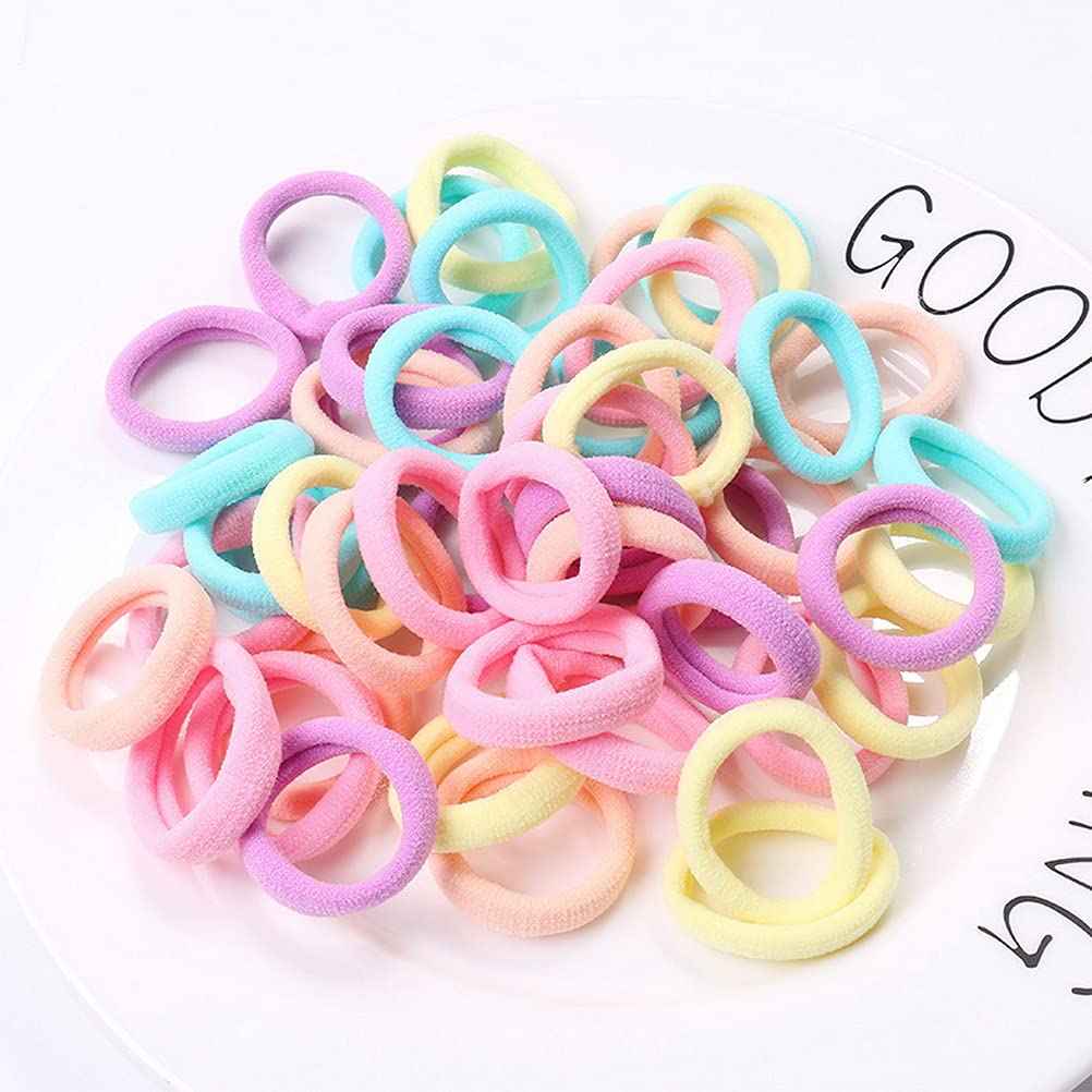 Pack of 200 Girls Hair Bobbles 3 cm Colourful Ponytail Hair Band Elastic Hair Bands for Christmas Gifts Baby Children Girls