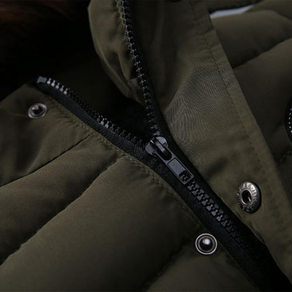 linboo Boys' Winter Jacket, Outdoor Coat, Parka with Fur Hood, Quilted Jacket, Cotton, Children's Jacket, Warm Winter Coat, Lined Winter Hooded Jacket