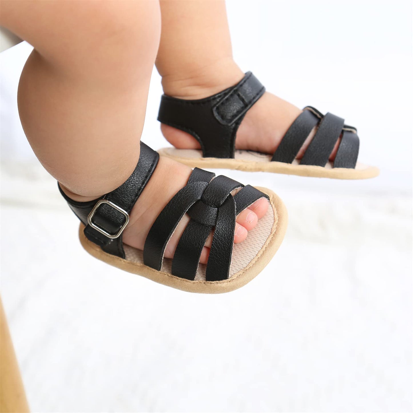 Babyschuhe RVROVIC Sandalen für Jungen und Mädchen mit weichem Sohlen, leichten Sommer-Schuhen und Schleifen-Knoten für Kleinkinder, ideal für den Outdoor-Gang.